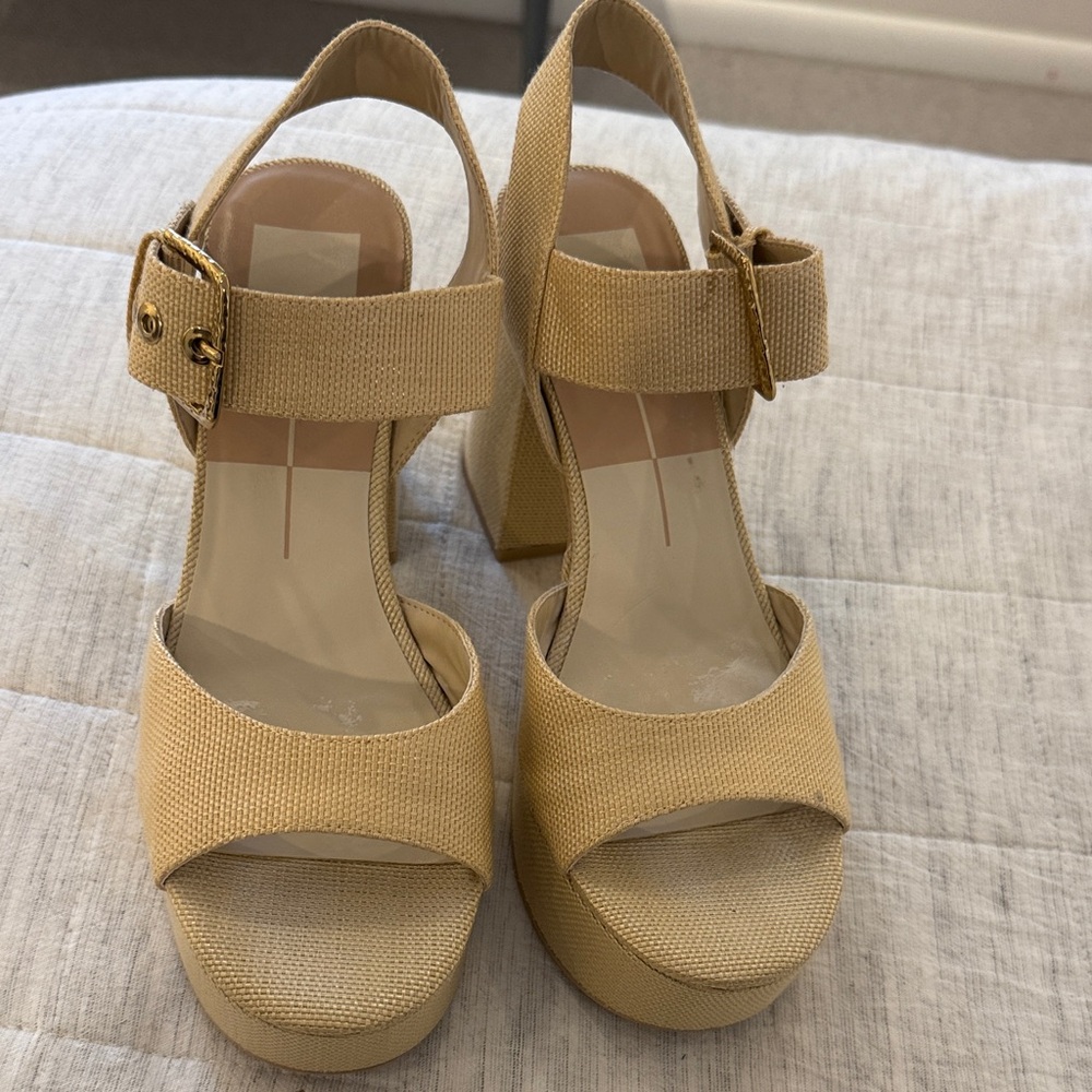 Dolce Vita Beige Platform Sandals